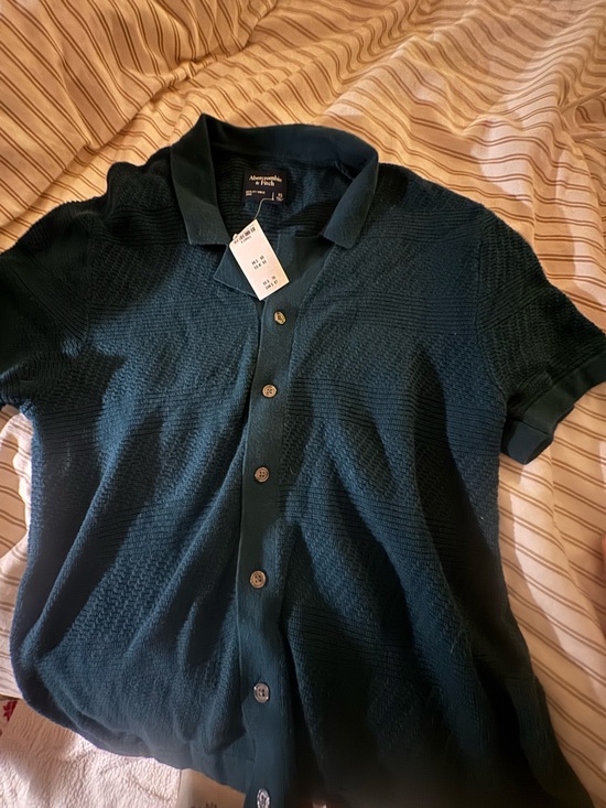 Abercrombie & Fitch Other - Abercrombie & Fitch Green Knit Polo Top